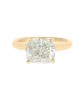 GIA Certified Cushion Cut Diamond Solitaire Ring in 18KY